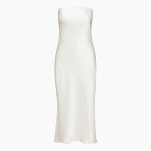 Aritzia Wilfred Women’s Charmaine Satin Dress Strapless Slip Maxi Dress